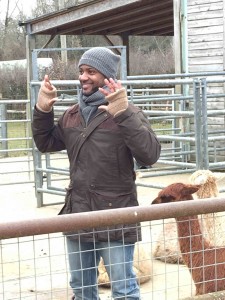 JB Gill with alpacas