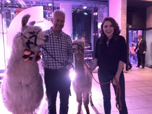 Chris with Eron, Angela Scanlon with Obelix at the One Show