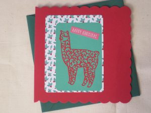 handmade alpaca christmas card
