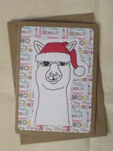 alpaca christmas card